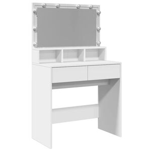 vidaXL Toaletka z LED, biała, 80x41x134,5 cm