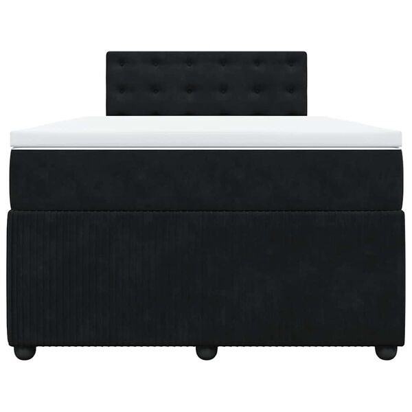 vidaXL Ł&oacute;żko kontynentalne z materacem, czarne, 120x200 cm, aksamit