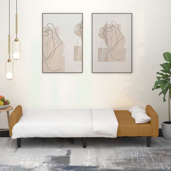 vidaXL 2-osobowa kanapa, brązowa, tapicerowana aksamitem