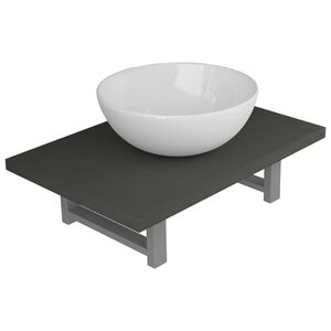 vidaXL Dwuczęściowy zestaw mebli do łazienki, ceramiczny, szary