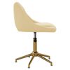 vidaXL Obrotowe krzesło stołowe, kremowe, obite aksamitem