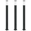 vidaXL Lampy słupkowe z czujnikiem i gniazdkiem 3 szt. 110 cm, czarne, IP44