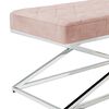 vidaXL Ławka, r&oacute;żowa, aksamit i stal nierdzewna