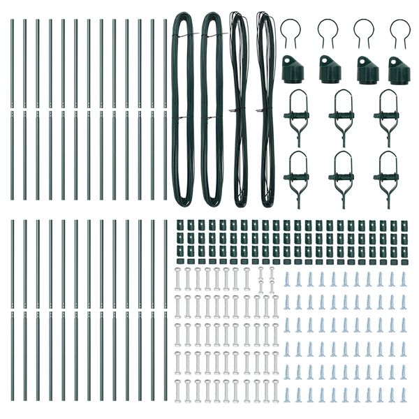 vidaXL Słupek ogrodzeniowy. 26 pcs Zielony 3,2 x 3,2 x 190 cm