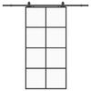vidaXL Drzwi przesuwne z zestawem okuć czarne 102,5x205 cm ESG szkło