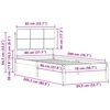 vidaXL Ramka ł&oacute;żka z tapicerowanym wezgłowiem Jasnoszary 80 x 200 cm