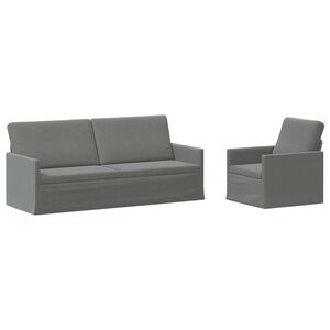 vidaXL Zestaw Sof 2 pcs ciemnoszary Welur
