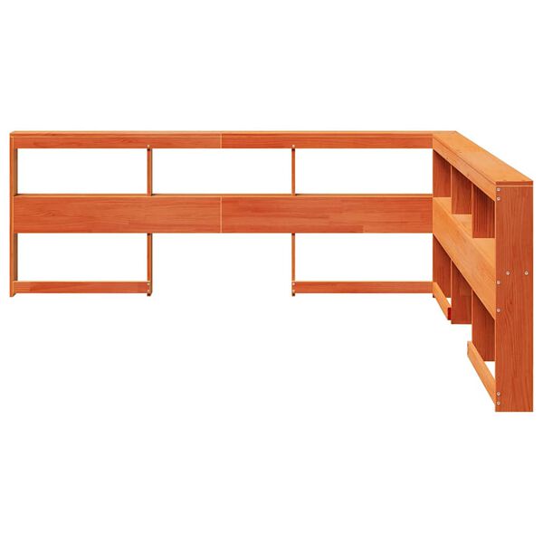 vidaXL Regał na książki z zagł&oacute;wkiem, woskowy brąz, 200 cm, sosnowe