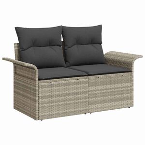 vidaXL Sofa Ogrodowa z poduszką Jasnoszary 141 x 62 x 69cm polirattan