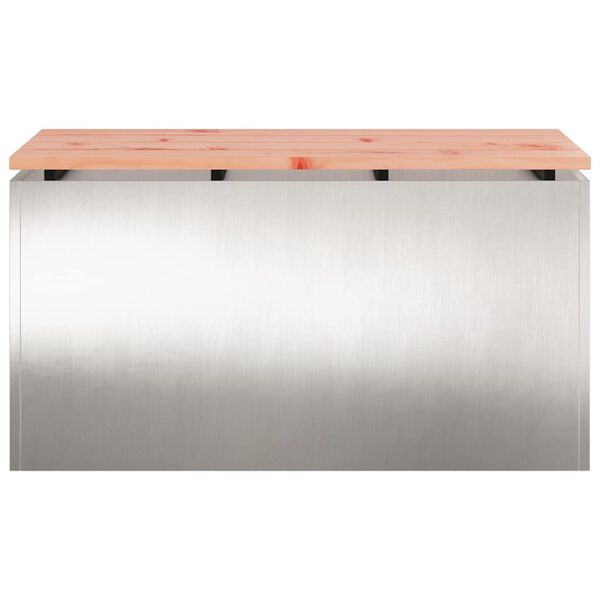 vidaXL Ławka ogrodowa Srebrny 80 x 40 x 43 cm stal nierdzewna