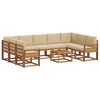 vidaXL Zestaw sof na zewnątrz z poduszką 10 pcs Naturalny i Beżowy