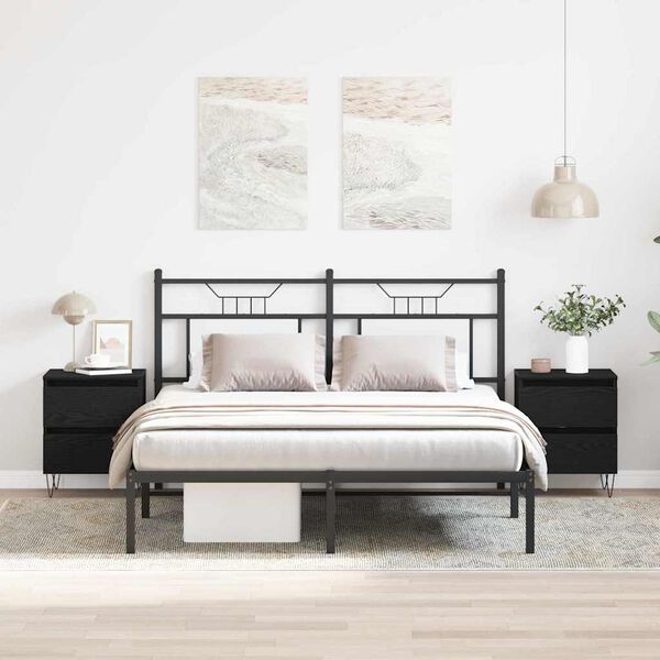 vidaXL Szafka Nocna z szufladą 2 pcs Czarny dąb 40 x 35 x 50 cm