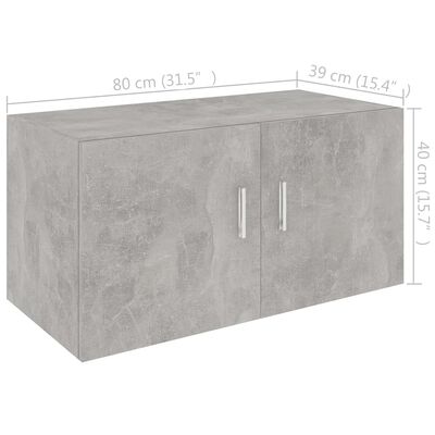 vidaXL Szafka ścienna, szarość betonu, 80x39x40 cm
