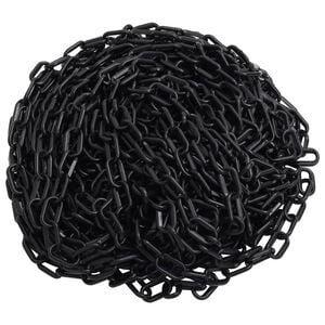 vidaXL Łańcuch ostrzegawczy, czarny, 30 m, &Oslash;4 mm, plastikowy
