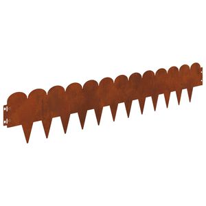 vidaXL Krawężnik do trawnika 20 szt. 103 x 20 cm Stal Rdzawy