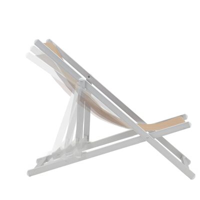 vidaXL Składane krzesła plażowe, 2 szt, aluminium i textilene, kremowe