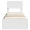 vidaXL Ramka ł&oacute;żka z szufladą Biały 75 x 190 cm Drewno inżynieryjne