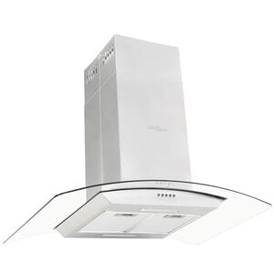 vidaXL Okap kuchenny LED, wyspowy, stal nierdzewna, 90 cm, 756 m&sup3;/h
