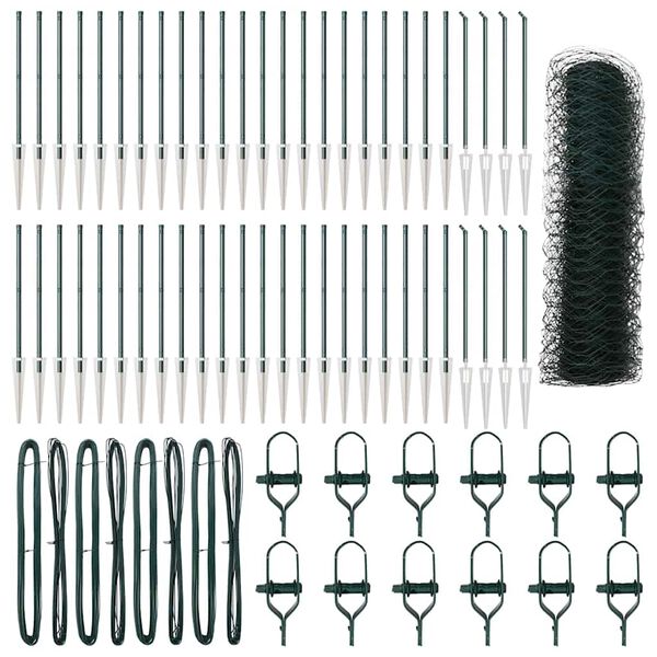 vidaXL Słupek ogrodzeniowy. Zielony 100 x 1 m (siatka 36 mm)