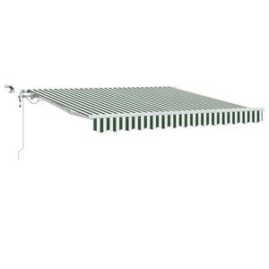vidaXL Markiza wysuwana Zielony i Biały 350 x 250 cm Poliester