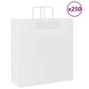 vidaXL Torby papierowe 250 szt. z uchwytami białe 45x17x48 cm