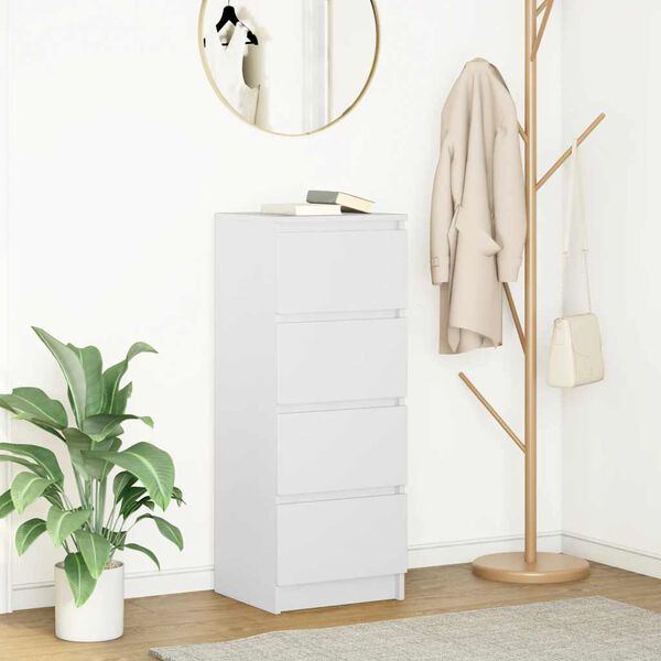 vidaXL Komoda Biała 37,5x35x99 cm Drewno klejone