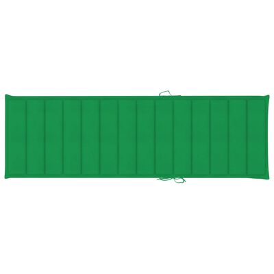 vidaXL Leżak z zieloną poduszką, impregnowane drewno sosnowe