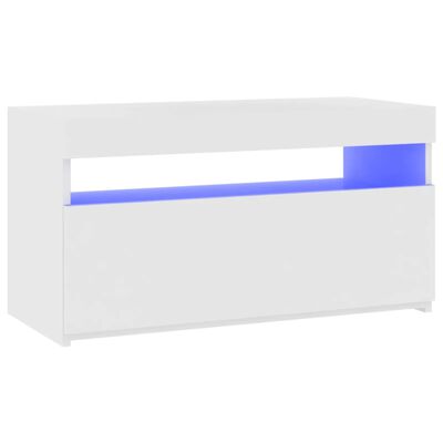 vidaXL Szafka pod TV z oświetleniem LED, biała, 75x35x40 cm