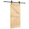 vidaXL Drzwi przesuwne Naturalny i czarny 95 x 210 cm