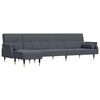 vidaXL Sofa rozkładana L, ciemnoszara, 271x140x70 cm, aksamit