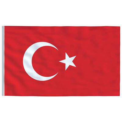 vidaXL Flaga Turcji z masztem, 6,23 m, aluminium