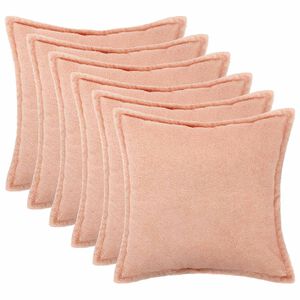 vidaXL Poszewka na poduszkę 6 pcs HOUTEN r&oacute;żowy 30 x 30 cm Boucl&eacute;