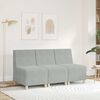 vidaXL Modułowa sofa bez podłokietnik&oacute;w Jasnoszara 55 cm Aksamit