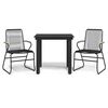 vidaXL 3-częściowy zestaw mebli ogrodowych, czarny, rattan PVC