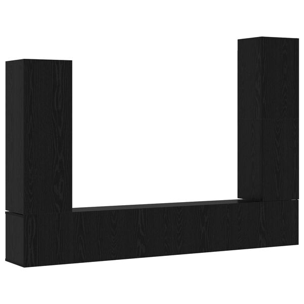 vidaXL Zestaw szafek RTV 4 pcs Czarny Dąb Materiał drewnopochodny