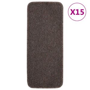 vidaXL Antypoślizgowe nakładki na schody, 15 szt., 60x25 cm, brązowe