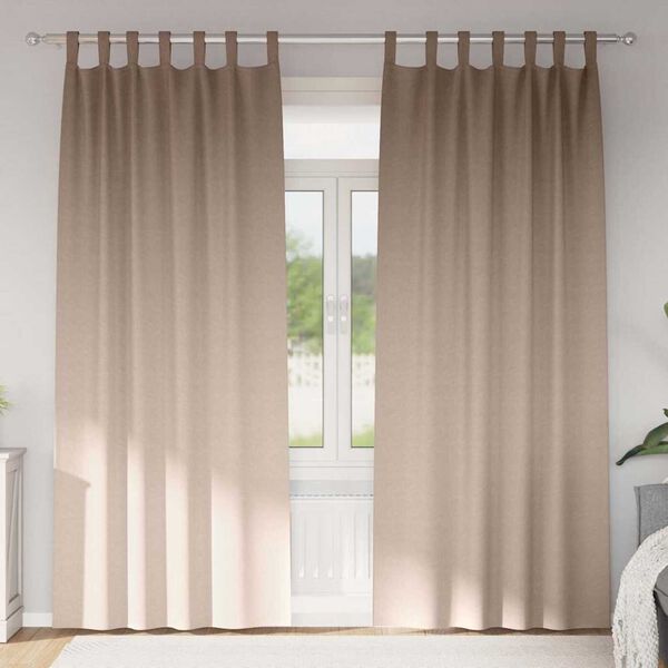 vidaXL Firany blackout z k&oacute;łkami 2 pcs Ciemnoszary 260 x 140 cm