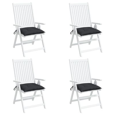 vidaXL Poduszki na krzesła, 4 szt., czarne, 50x50x7 cm, tkanina