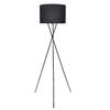 vidaXL Lampa podłogowa na tr&oacute;jnogu, czarna, 139 cm
