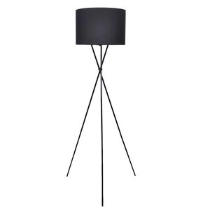 vidaXL Lampa podłogowa na tr&oacute;jnogu, czarna, 139 cm