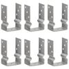 vidaXL Kotwy do słupk&oacute;w, 6 szt., srebrne, 9 x 6 x 15 cm, stal