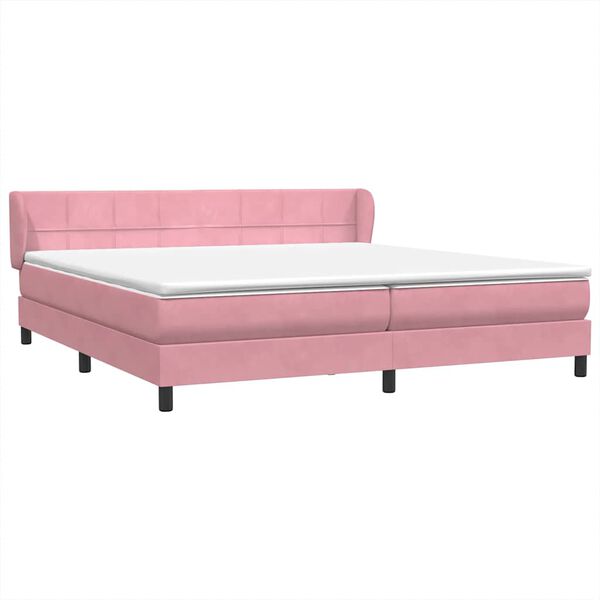 vidaXL Ł&oacute;żko typu Box Spring z materacami R&oacute;żowy 200x210 cm Aksamit