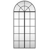 vidaXL Lustro ścienne, czarne, 60x130 cm, zakończone łukiem, żelazo