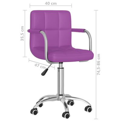 vidaXL Obrotowe krzesła stołowe, 2 szt., fioletowe, sztuczna skóra