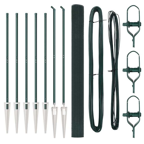 vidaXL Słupek ogrodzeniowy. Zielony 10 x 1,6 m (siatka 12 x 12 mm)