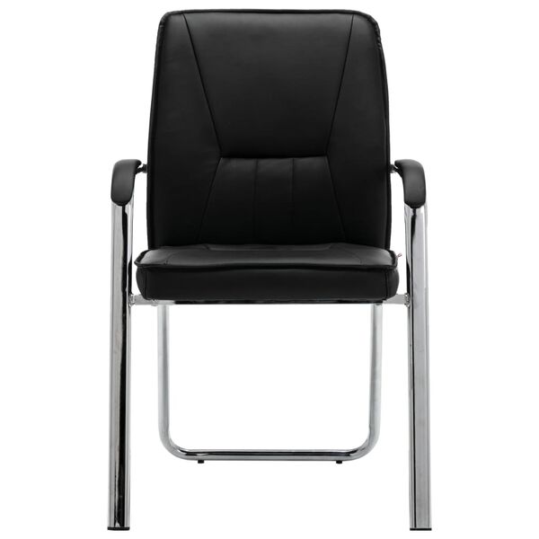 vidaXL Krzesło biurowe, czarne, sztuczna sk&oacute;ra