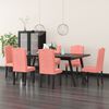 vidaXL Krzesła stołowe, 6 szt., r&oacute;żowe, obite aksamitem