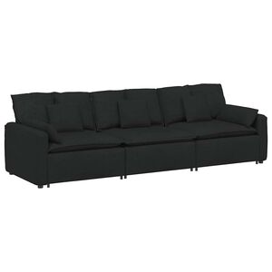 vidaXL Sofa modułowa z poduszkami, czarna