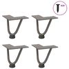 vidaXL Nogi do stolika kawowego z szpilkami 4 szt. Naturalna stal 10 cm Solidna stal