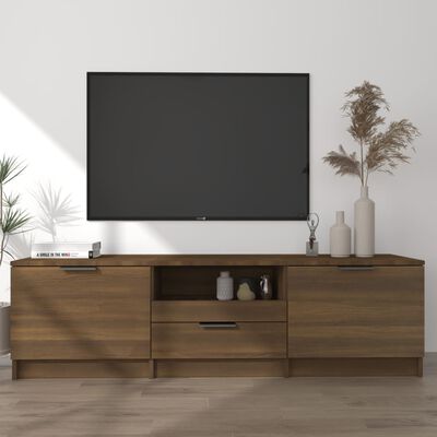 vidaXL Szafka pod telewizor, brązowy dąb, 140x35x40 cm